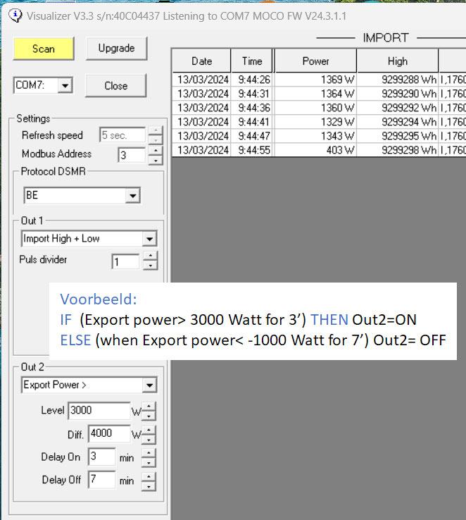 Windows Visualiser USB-C tool, instellen MoCo2 parameters