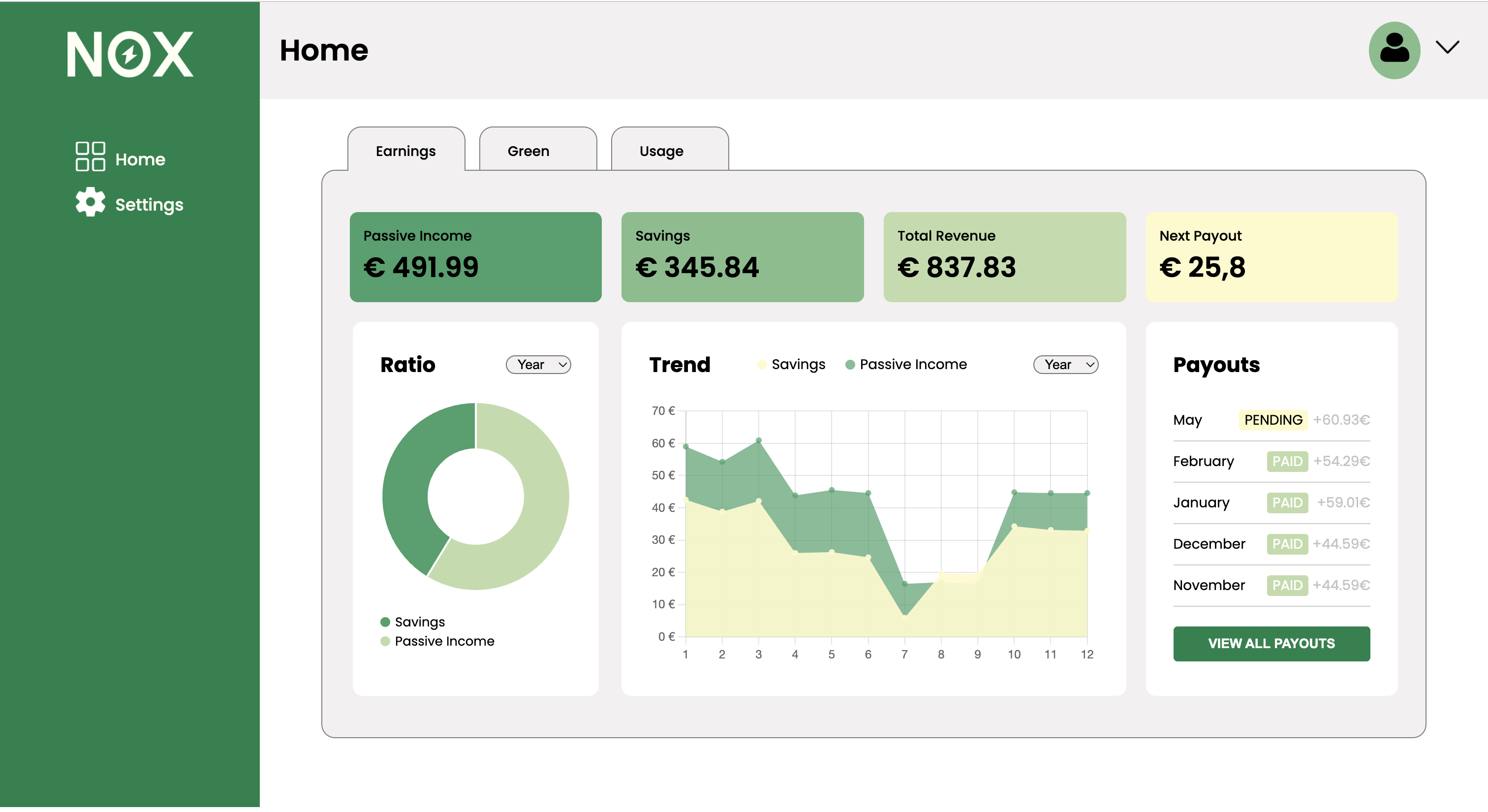 NOX Energy's webapp